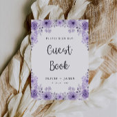 パープルズ結婚ゲストブックサインテンプレート 招待状
