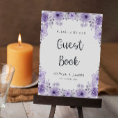 パープルズ結婚ゲストブックサインテンプレート 招待状