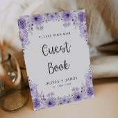 パープルズ結婚ゲストブックサインテンプレート 招待状