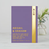 パープルズ結婚フォイル招待状 箔招待状 (立ち正面)