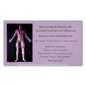 パープルセラピーカイロプラクティックドクターメディカル マグネット名刺 (正面)