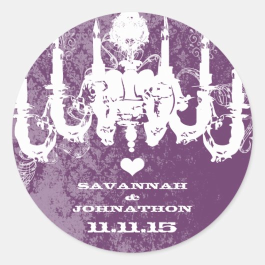 パープルセレクトカラーシャンデリアヴィンテージ ラウンドシール (正面)