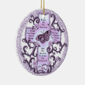 パープルセレニティ祈りの言葉クロスオーナメント セラミックオーナメント (右)