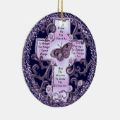 パープルセレニティ祈りの言葉クロス セラミックオーナメント (右)