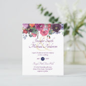 パープルセージオレンジピンクフローラ結婚式招待状 (スタンド正面)