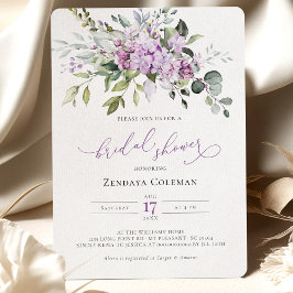 パープルセージグリーンブライダルシャワーライラック招待状 招待状