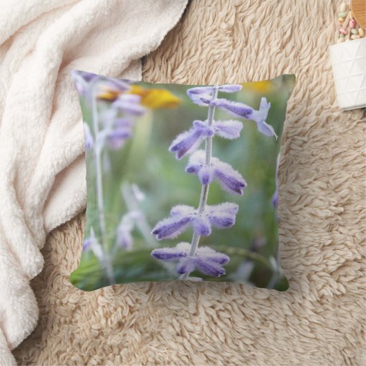 パープルセージロシアのフラワー装飾用クッション クッション (ブランケット)