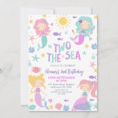 パープルセージ人魚2海の2番目の誕生日 招待状 (正面)