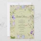 パープルセージ素朴ワイルドフラワーセージブライダルシャワー 招待状 (正面)