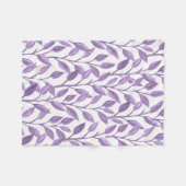 パープルセージ葉ズ フリースブランケット (正面(横))