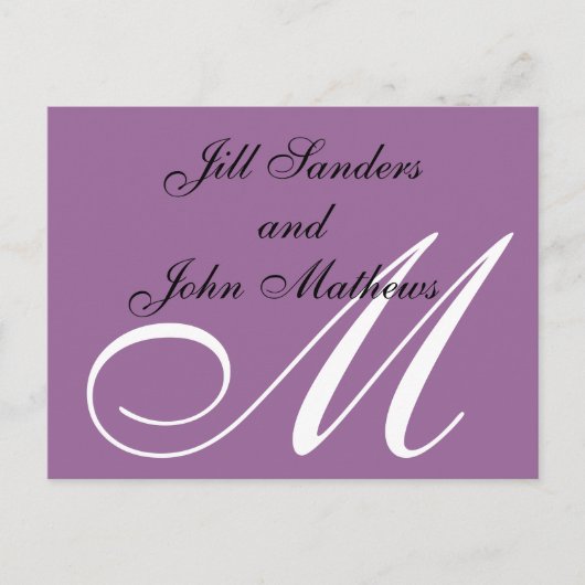 パープルセーブ・ザ・デート案内はがき 案内ポストカード (正面)