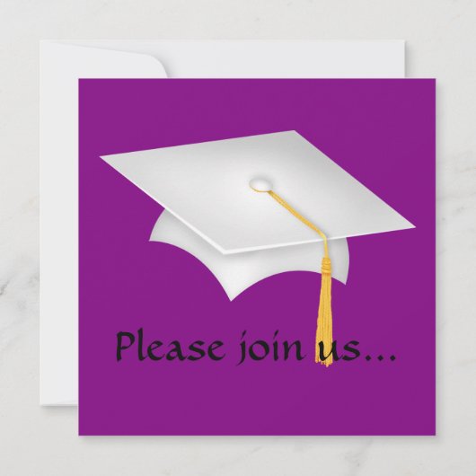 パープルゼブエレガントラ卒業招待状 招待状 (裏面)