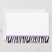 パープルゼブラキャリッジガールベビーシャワー招待状 招待状 (裏面)