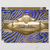 パープルゼブラスウィート16パーティー 招待状 (正面/裏面)