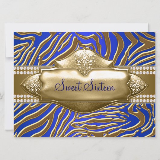 パープルゼブラスウィート16パーティー 招待状 (正面)