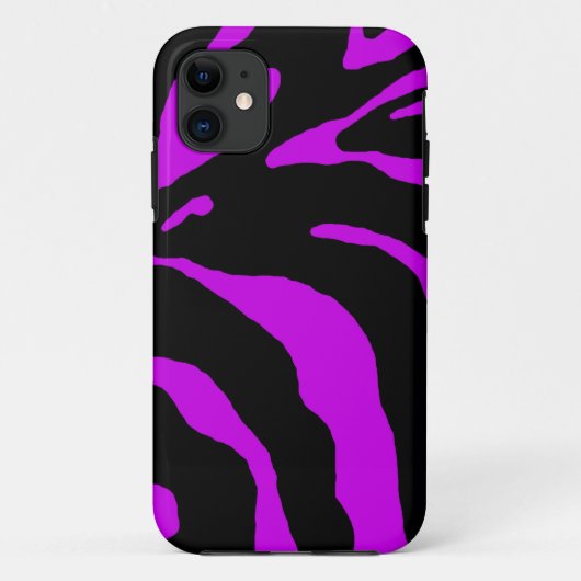 パープルゼブラストライプアニマルプリント Case-Mate iPhoneケース (裏面)