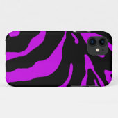 パープルゼブラストライプアニマルプリント Case-Mate iPhoneケース (裏面(横))