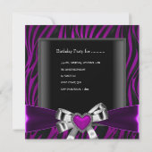 パープルゼブラティアラキンセアニェラ15thバースデーパーティー 招待状 (裏面)