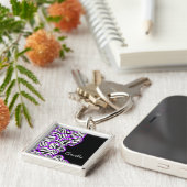 パープルゼブラハートキーチェーン キーホルダー (側面)