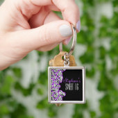 パープルゼブラハートスウィート16誕生日キーチェーン キーホルダー (手)