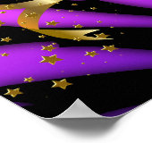 パープルゼブラバナーバースデーパーティーお祝い ポスター (角)