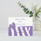 パープルゼブラ柄の結婚式前祝賀会招待状 招待状 (スタンド正面)
