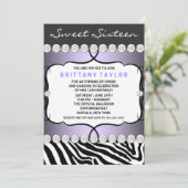 パープルゼブラSweet sixteen誕生会 招待状 (スタンド正面)