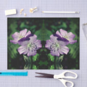 パープルゼラニウムフラワーペア抽象芸術デクページ 薄葉紙 (クラフト)