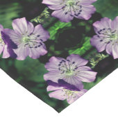 パープルゼラニウムフラワーペア抽象芸術 ショートテーブルランナー (コーナー)