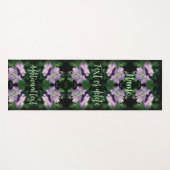 パープルゼラニウムフラワーペア抽象芸術 パーソナライズされた ヨガマット (正面(横))