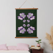 パープルゼラニウムフラワーペア抽象芸術 吊り下げ型タペストリー (寝室)