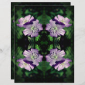 パープルゼラニウムフラワー抽象芸術スクラップブック紙 (正面/裏面)