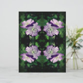 パープルゼラニウムフラワー抽象芸術スクラップブック紙 (スタンド正面)