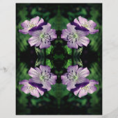 パープルゼラニウムフラワー抽象芸術スクラップブック紙 (正面)