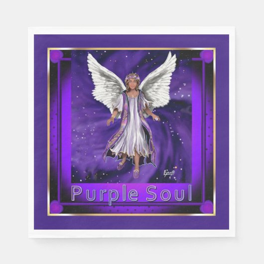 パープルソウルナプキン スタンダードランチョンナプキン (正面)