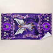 パープルソウルビーチタオル ビーチタオル (正面)