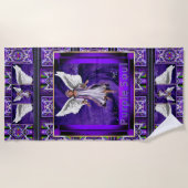 パープルソウルビーチタオル ビーチタオル (正面)