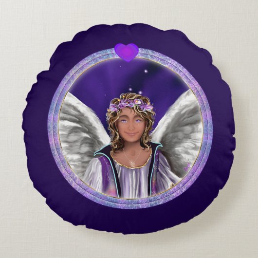 パープルソウルラウンドピロー ラウンドクッション (正面)