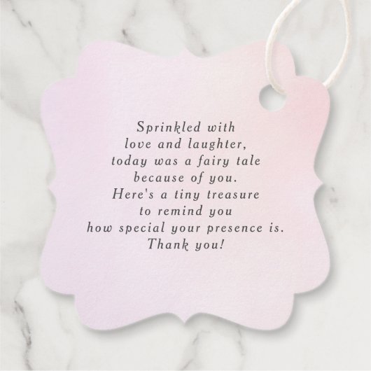 パープルソフト赤面エレガントフラワーサンキュー フェイバータグ (裏面)