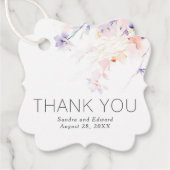 パープルソフト赤面エレガントフラワーサンキュー フェイバータグ (正面)