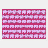 パープルゾウデザイン包装紙 ラッピングペーパーシート (正面3)