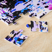 パープルタイガーヘッド – タイガーポートレートジグソーパズル ジグソーパズル (側面)