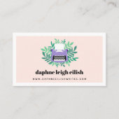 パープルタイプライター緑作家ライター 名刺 (正面)