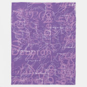 パープルタイポグラフィ毛布 フリースブランケット (正面)