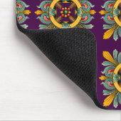 パープルタイルビクトリアンデザイン マウスパッド (コーナー)