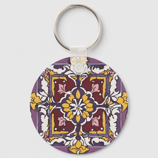 パープルタイル キーホルダー (正面)