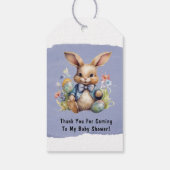 パープルタンイースターバニーベビーシャワーありがとう ギフトタグ (裏面)
