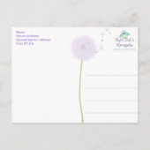 パープルタンデリオンサンキューポストカード ポストカード (裏面)