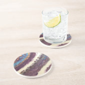 パープルターコイズと金ゴールドコースター コースター (側面)