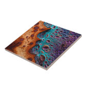 パープルターコイズアートセラミックタイル タイル (側面)